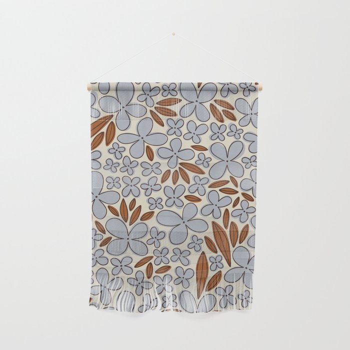 Four-leaf Flower Pattern / Grey & Brown Wall Hanging Gallery Image 1