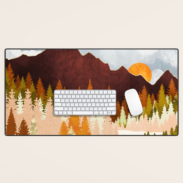 Winter Lake Forest Desk Mat Gallery Image 1