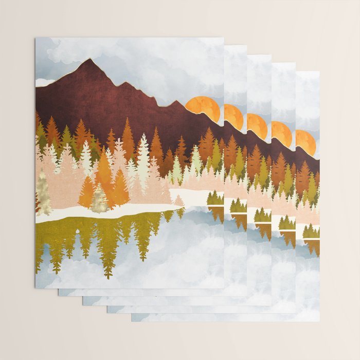 Winter Lake Forest Wrapping Paper Gallery Image 3