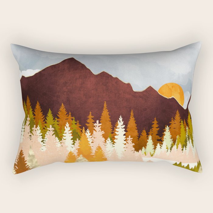 Winter Lake Forest Rectangular Pillow Gallery Image 1