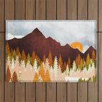 Winter Lake Forest Outdoor Rug Gallery Image 1