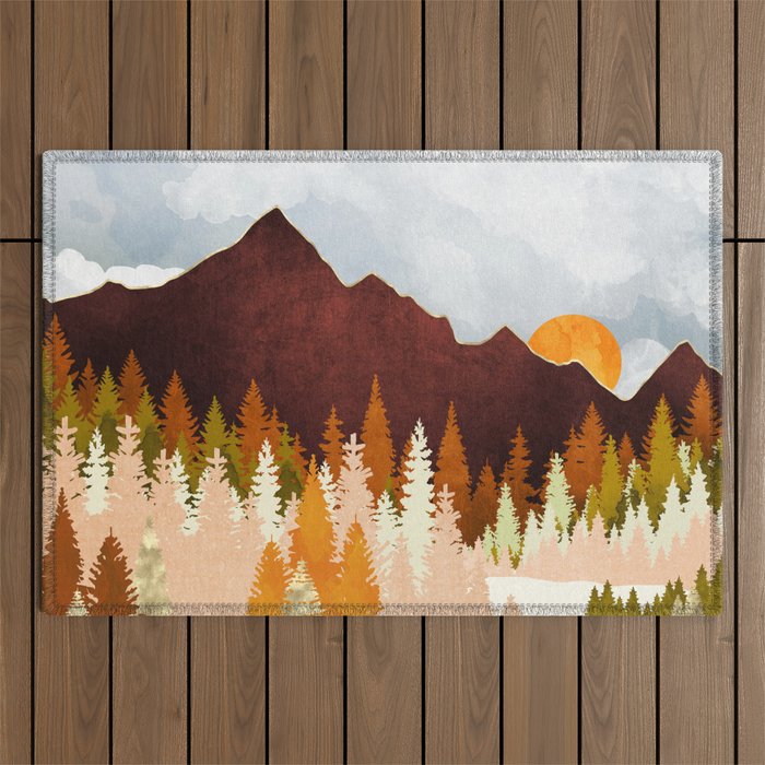 Winter Lake Forest Outdoor Rug Gallery Image 1