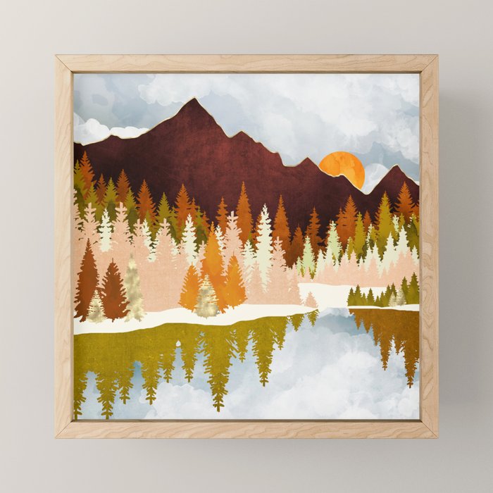 Winter Lake Forest Mini Art Print Gallery Image 1