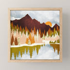 Winter Lake Forest Mini Art Print Gallery Image 1