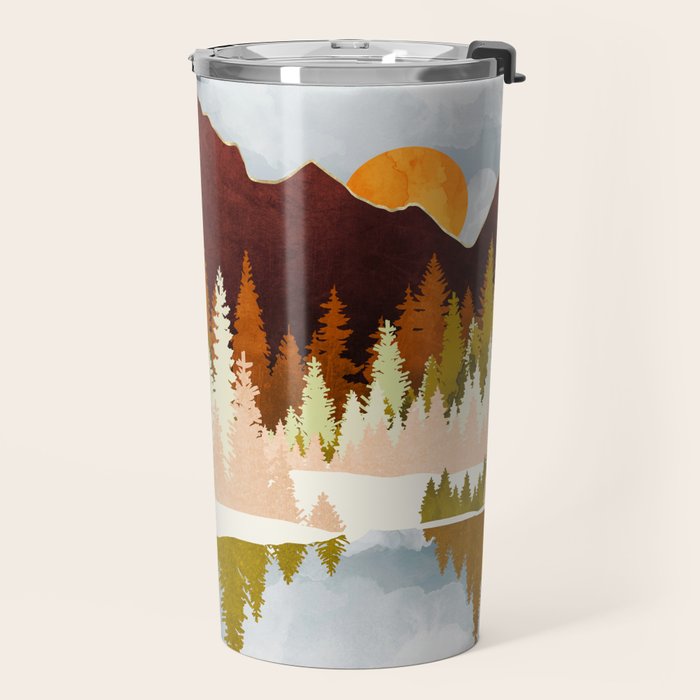 Winter Lake Forest Travel Mug Gallery Image 2