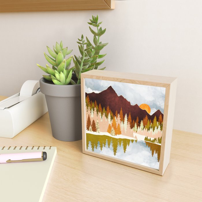 Winter Lake Forest Mini Art Print Gallery Image 2