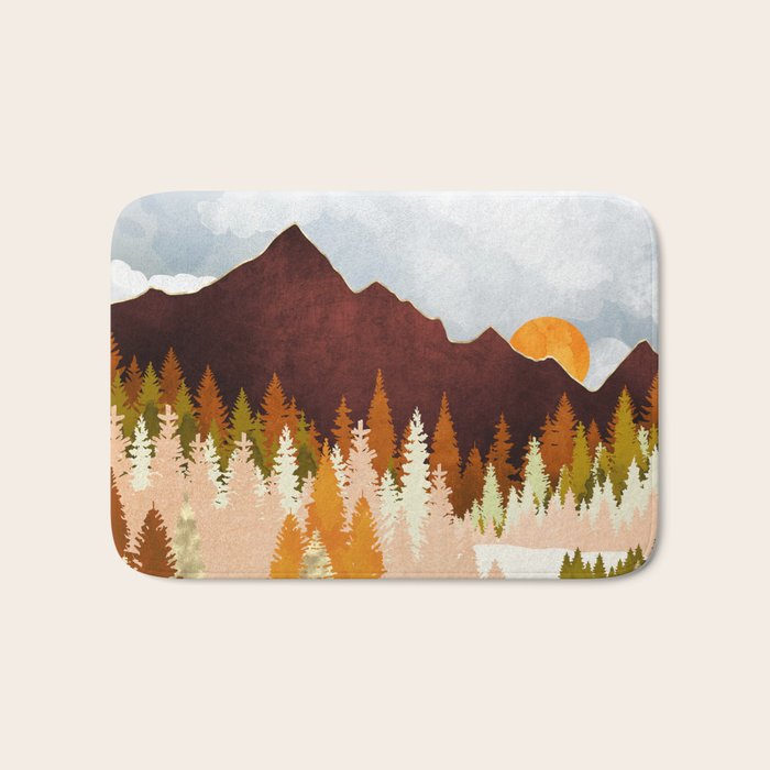 Winter Lake Forest Bath Mat Gallery Image 1