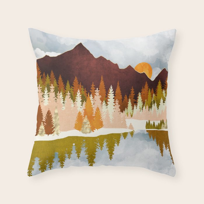 Winter Lake Forest Throw Pillow Gallery Image 6