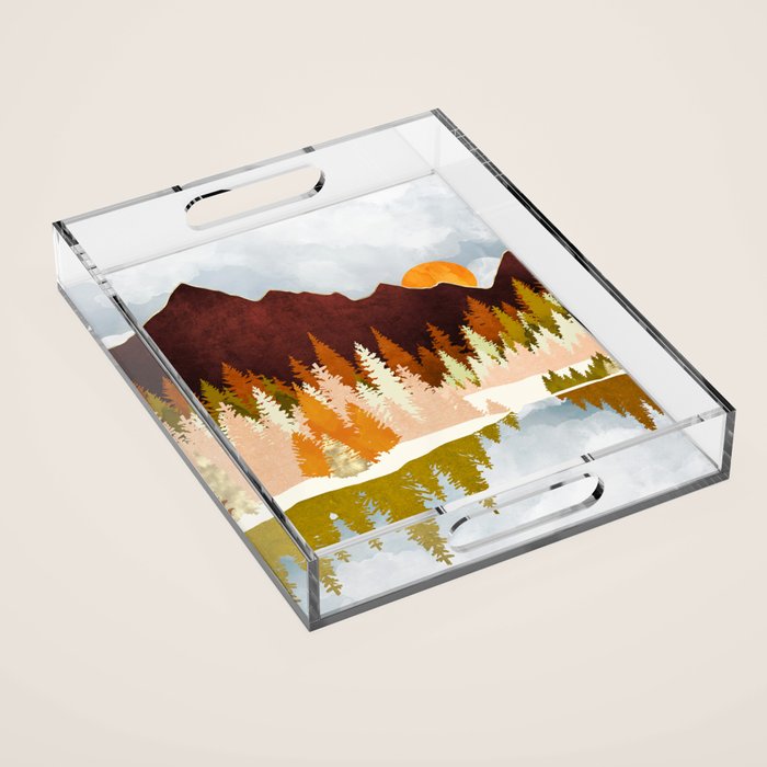 Winter Lake Forest Acrylic Tray Gallery Image 1