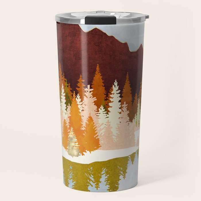 Winter Lake Forest Travel Mug Gallery Image 1