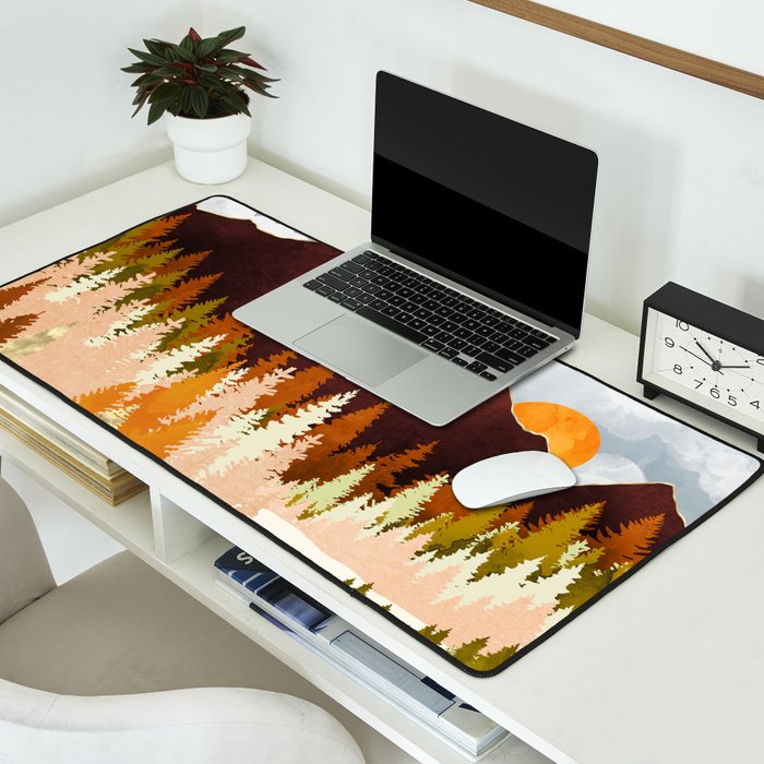 Winter Lake Forest Desk Mat Gallery Image 2