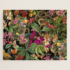 Snake Princess Tropical Jungle Vibes Multicolor  Black Jigsaw Puzzle Gallery Image 1
