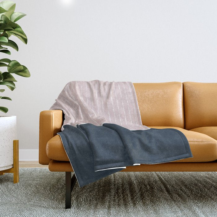 Pink & Navy Throw Blanket Gallery Image 1
