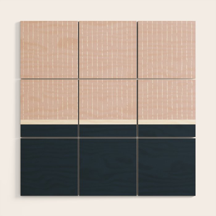 Pink & Navy Wood Wall Art Gallery Image 1
