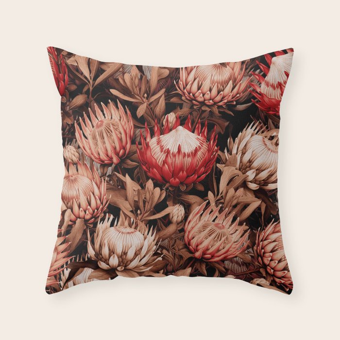 Protea Garden Night Throw Pillow Gallery Image 6