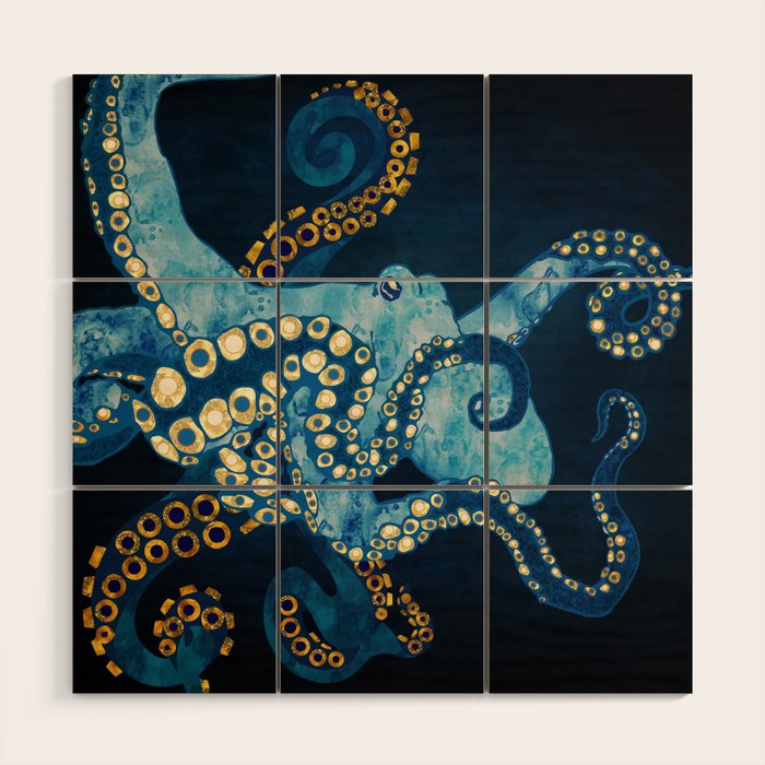 Metallic Octopus VII Wood Wall Art Gallery Image 1