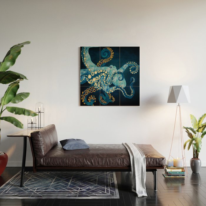 Metallic Octopus VII Wood Wall Art Gallery Image 2