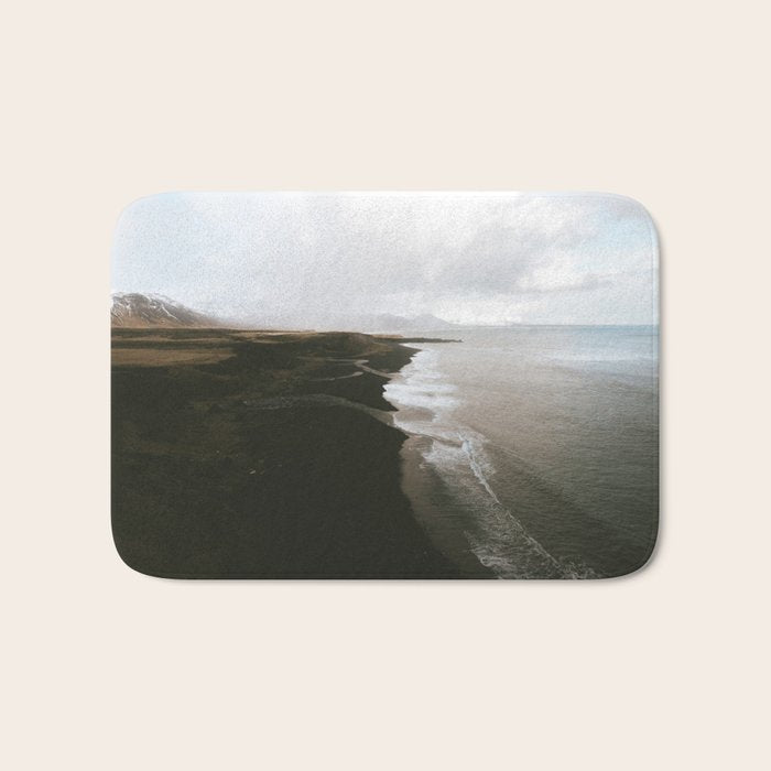 Moody black sand beach in Iceland - Landscape Photography Bath Mat Gallery Image 1