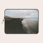 Moody black sand beach in Iceland - Landscape Photography Laptop Sleeve Gallery Image 1