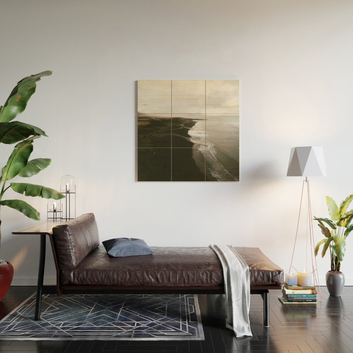 Moody black sand beach in Iceland - Landscape Photography Wood Wall Art Gallery Image 2