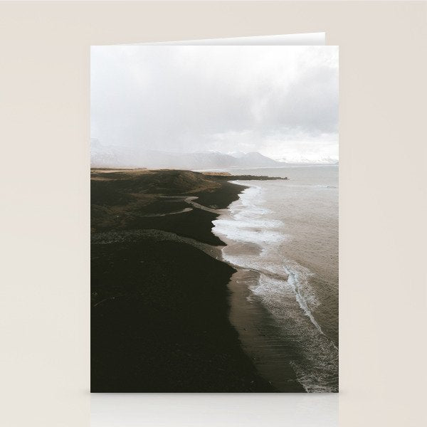 Moody black sand beach in Iceland - Landscape Photography Stationery Card Gallery Image 1
