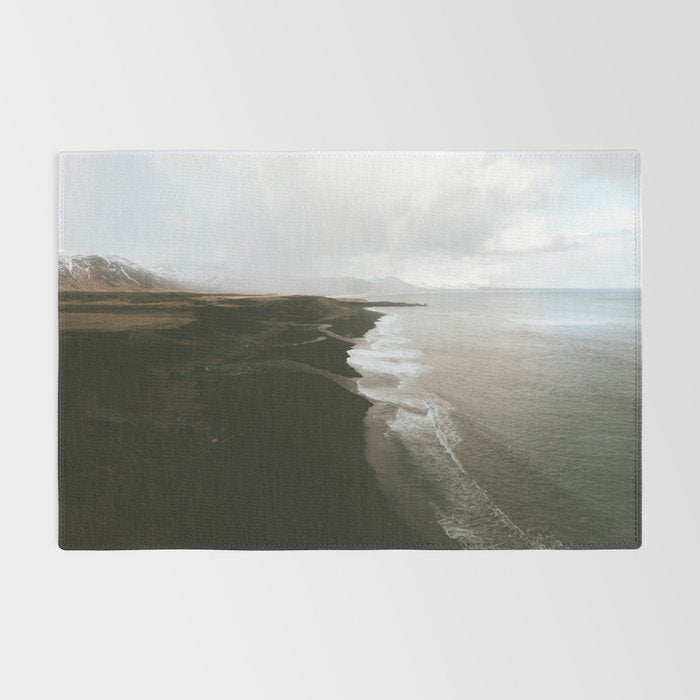 Moody black sand beach in Iceland - Landscape Photography Rug Gallery Image 2