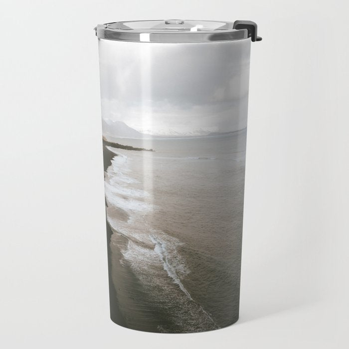 Moody black sand beach in Iceland - Landscape Photography Travel Mug Gallery Image 2
