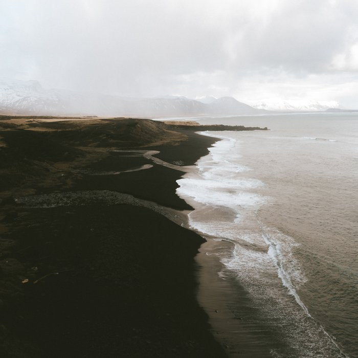 Moody black sand beach in Iceland - Landscape Photography Coffee Mug Gallery Image 2