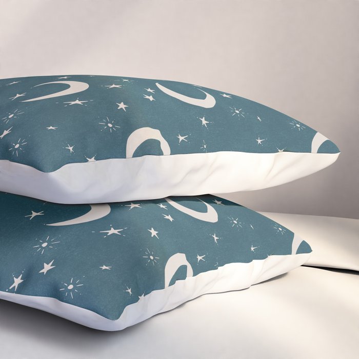 Goodnight Sky - silver moon Pillow Sham Gallery Image 3