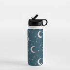 Goodnight Sky - silver moon Water Bottle Gallery Image 1