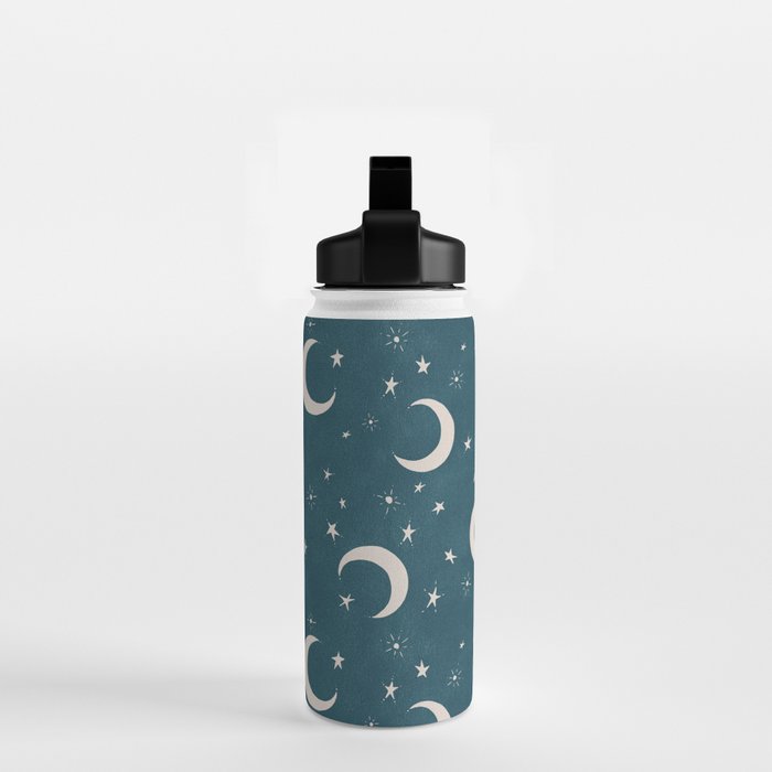 Goodnight Sky - silver moon Water Bottle Gallery Image 2