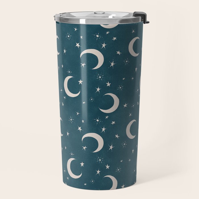 Goodnight Sky - silver moon Travel Mug Gallery Image 2