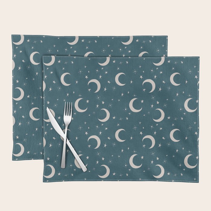 Goodnight Sky - silver moon Placemat Gallery Image 1