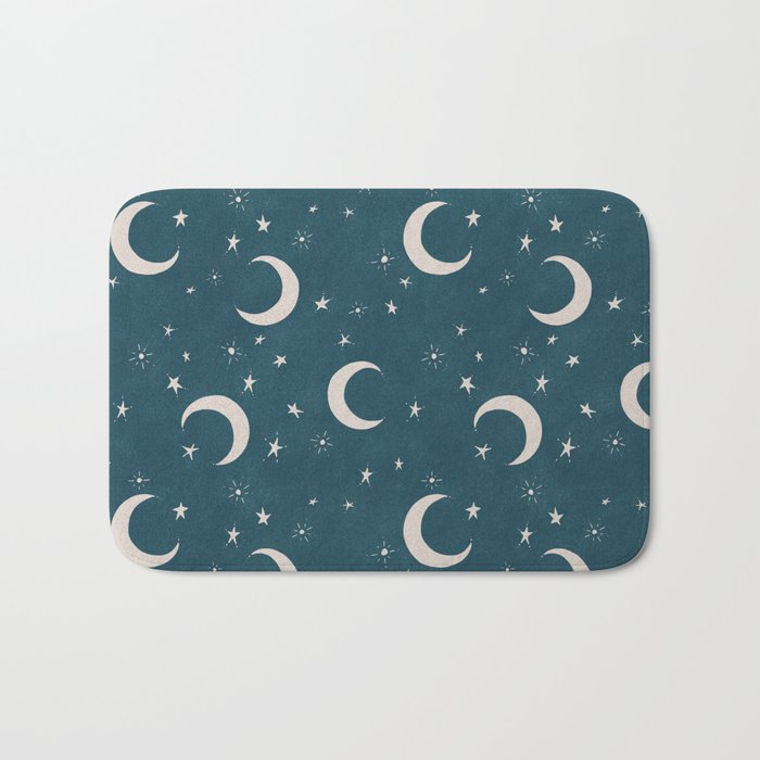 Goodnight Sky - silver moon Bath Mat Gallery Image 1
