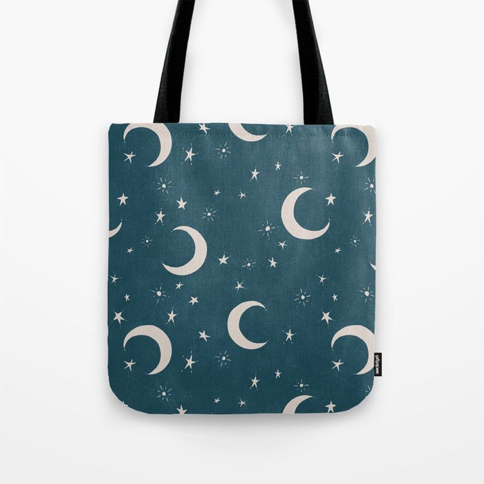 Goodnight Sky - silver moon Tote Bag Gallery Image 1