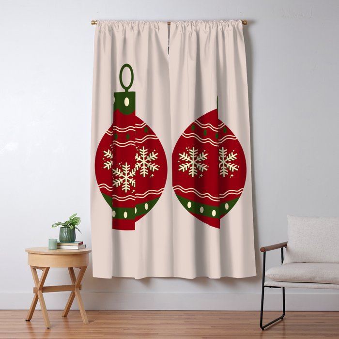 Christmas Bauble Red Window Curtain Gallery Image 5