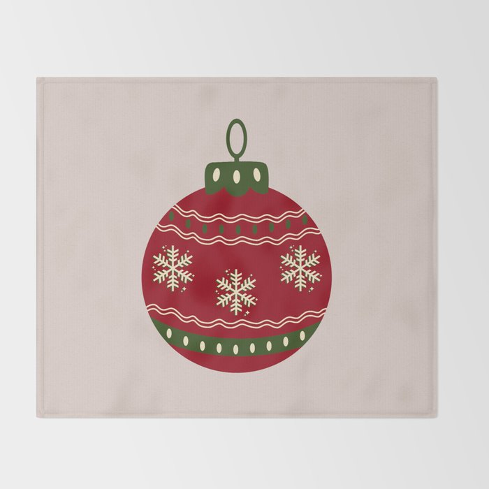 Christmas Bauble Red Throw Blanket Gallery Image 2