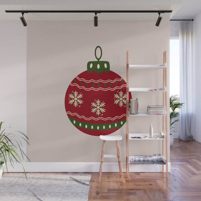Christmas Bauble Red Wall Mural Gallery Image 1