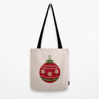 Christmas Bauble Red Tote Bag Gallery Image 2