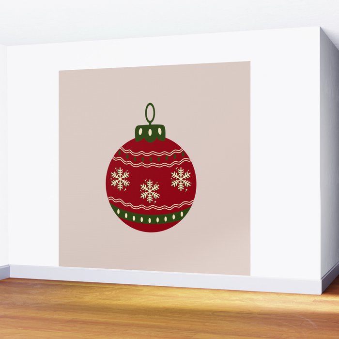 Christmas Bauble Red Wall Mural Gallery Image 2