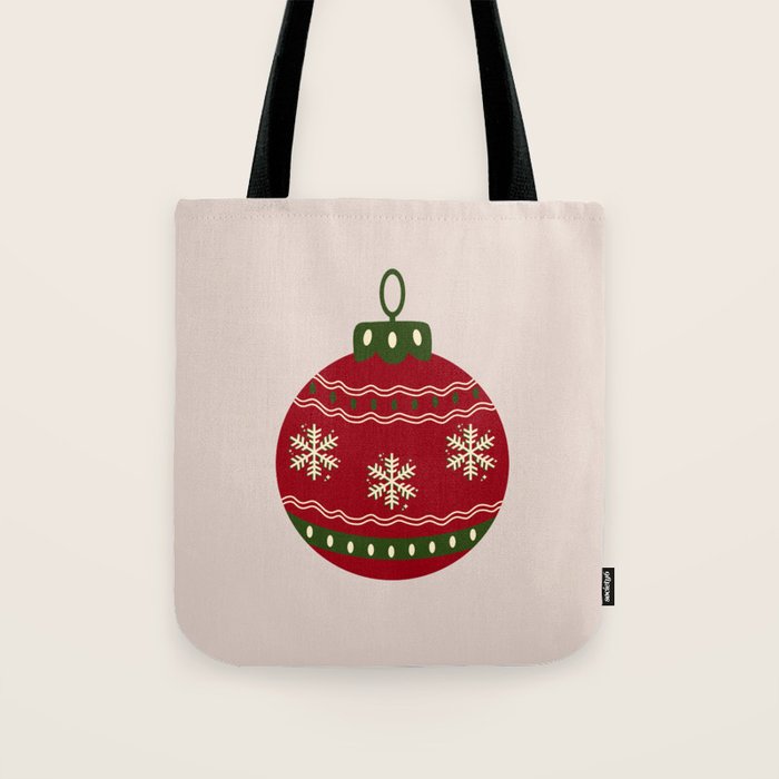 Christmas Bauble Red Tote Bag Gallery Image 1