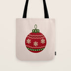 Christmas Bauble Red Tote Bag Gallery Image 1