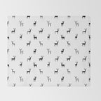 Reindeer animal art pattern Throw Blanket Gallery Image 2