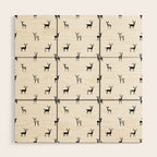 Reindeer animal art pattern Wood Wall Art Gallery Image 1