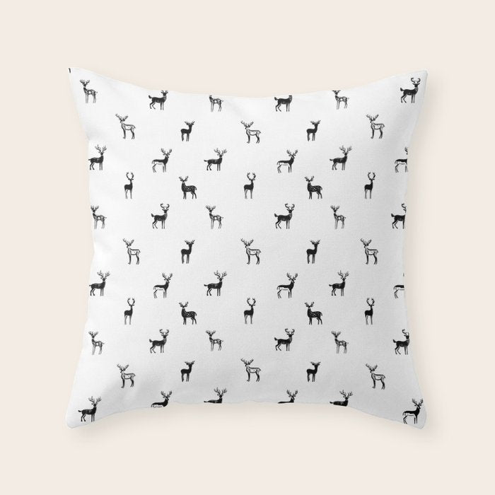 Reindeer animal art pattern Throw Pillow Gallery Image 6