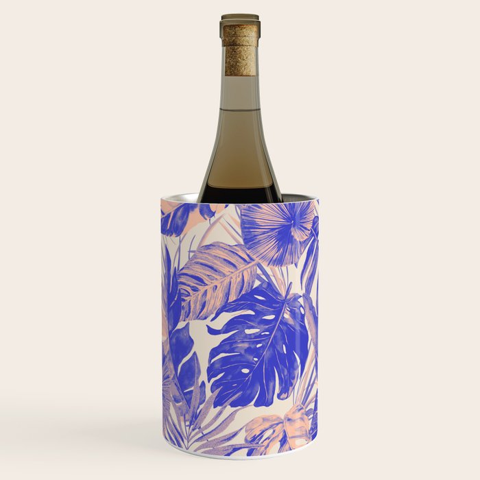 Blue and pink leafy jungle J Wine Chiller Gallery Image 3