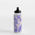 Blue and pink leafy jungle J Water Bottle Gallery Image 3