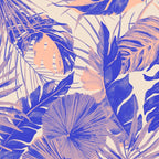 Blue and pink leafy jungle J Coffee Mug Gallery Image 2