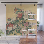 Vintage Flowers Azalea Japanese Painting Wall Mural Gallery Image 1