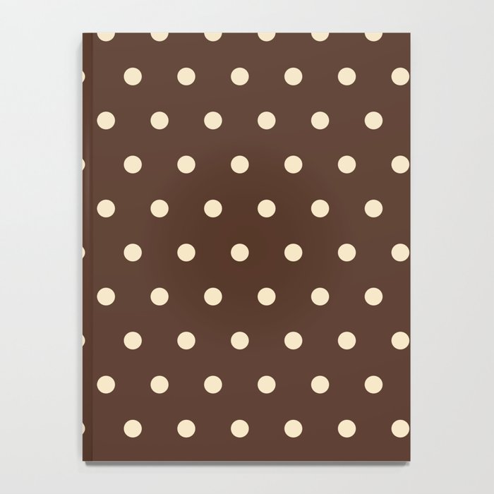 Vintage polka dots baroque brown & cream Notebook Gallery Image 4